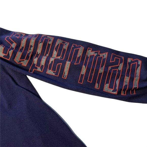 DC Comic Long Sleeve Super Hero Superman Mens Graphic Shirt Blue Size Large u - Picture 3 of 4